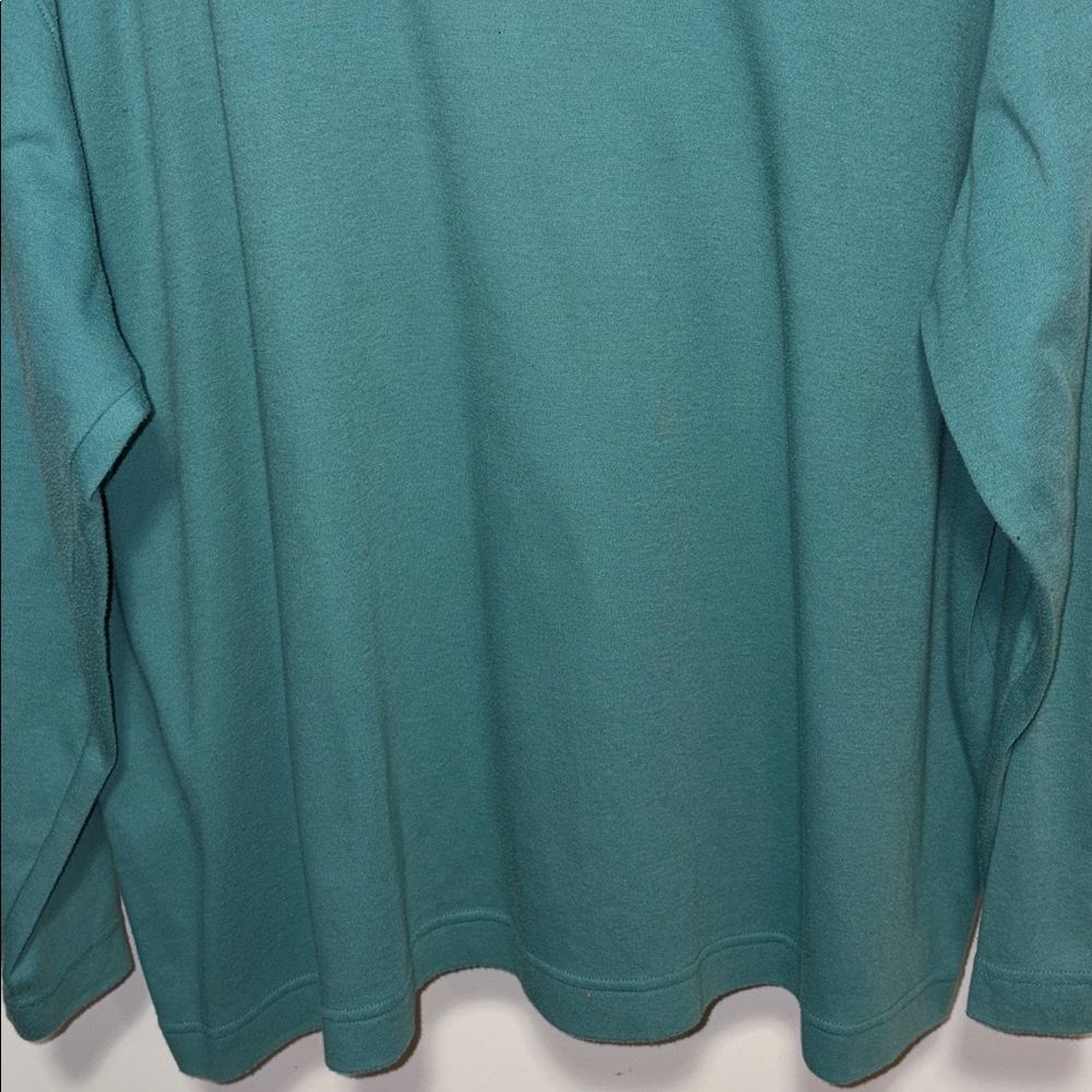 Just Me Turquoise crewneck long sleeve Top - Picture 3 of 7